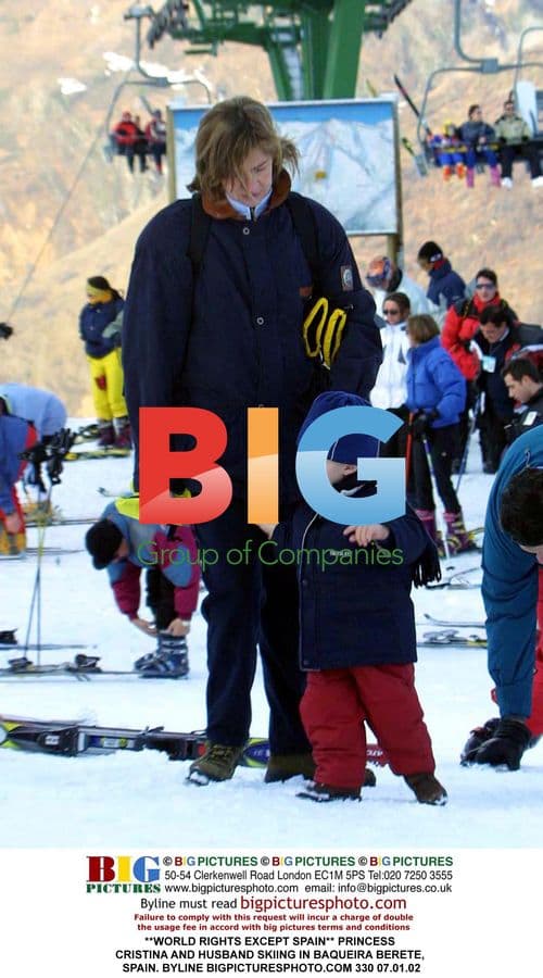Princess Cristina and Husband Ski in Spain
