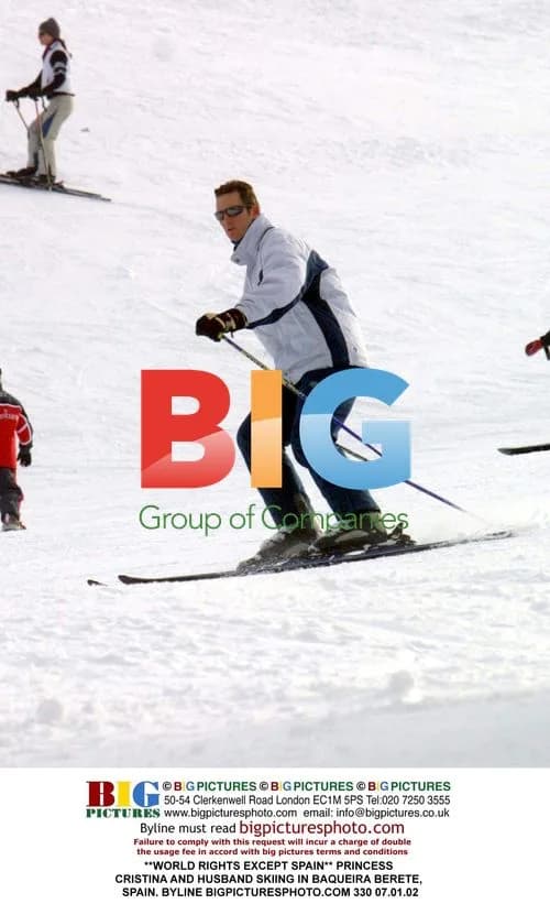 Princess Cristina and Husband Skiing