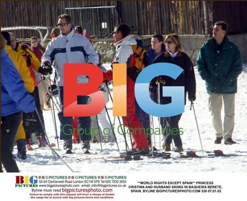 Princess Cristina and Husband Skiing in Spain