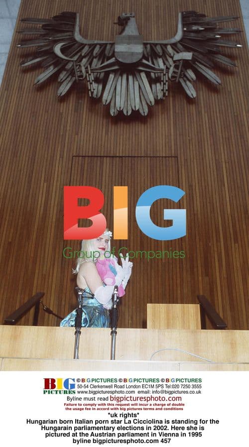 La Cicciolina at Austrian Parliament in 1995