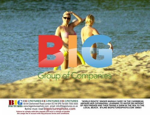 Mariah Carey Water Skiing in Caribbean