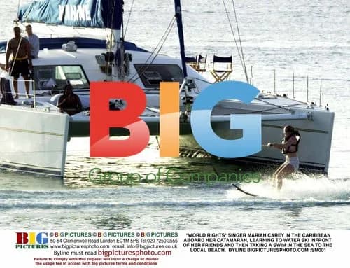 Mariah Carey Water Skiing in Caribbean
