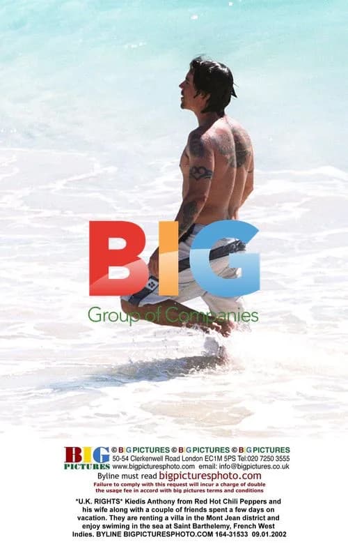 Kiedis Anthony of Red Hot Chili Peppers on Vacation