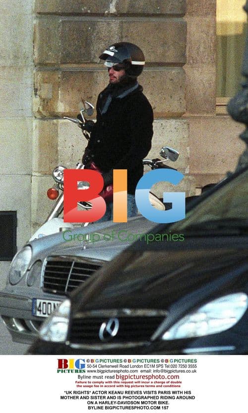 Keanu Reeves rides Harley in Paris