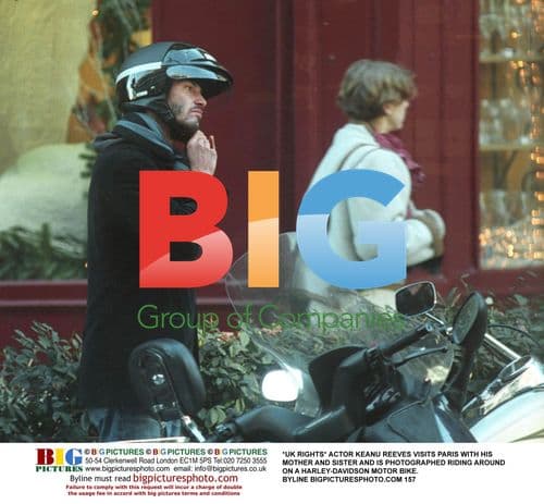 Keanu Reeves Rides Harley-Davidson in Paris