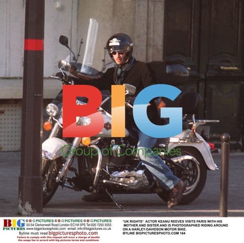 Keanu Reeves Rides Harley in Paris