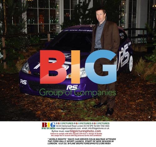 Race car driver Colin McRae at Ford rally launch