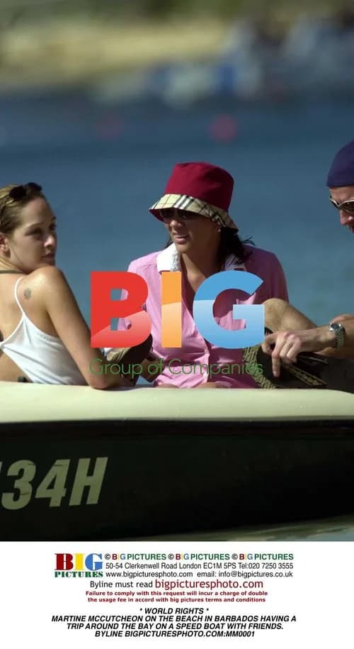 Martine McCutcheon on Speed Boat in Barbados