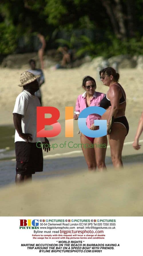 Martine McCutcheon on a Boat in Barbados