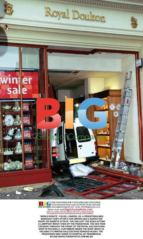 Van Crashes into Royal Dalton China Shop