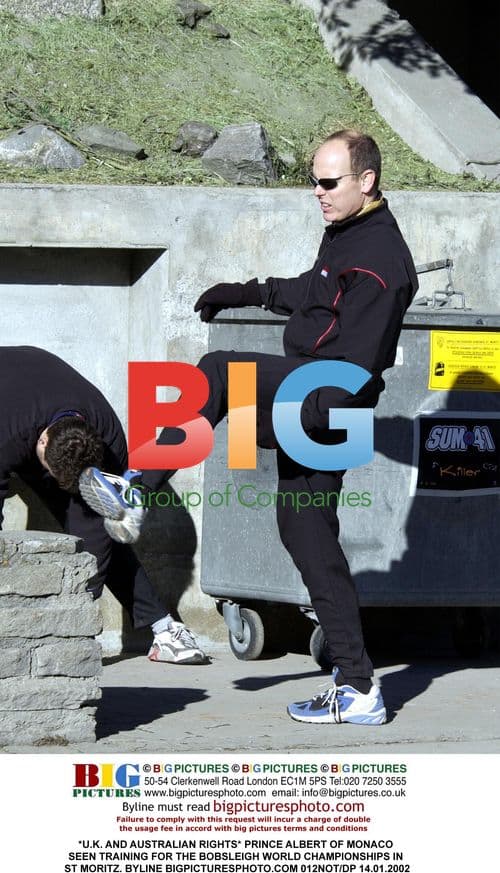 Prince Albert of Monaco training for Bobsleigh Championships