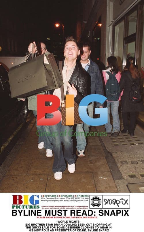 Big Brother Star Brian Dowling Shopping at Gucci