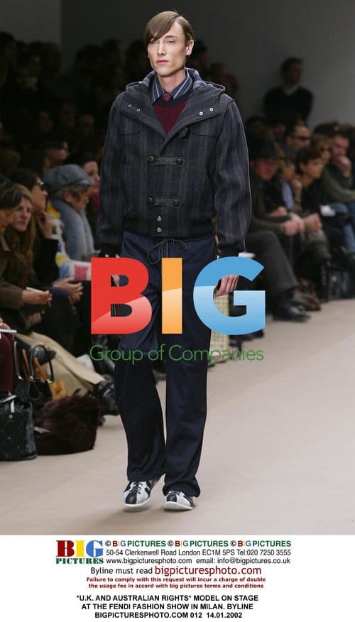 Model on stage at Fendi Milan show