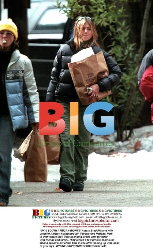 Brad Pitt and Jennifer Aniston Hiking in Yellowstone