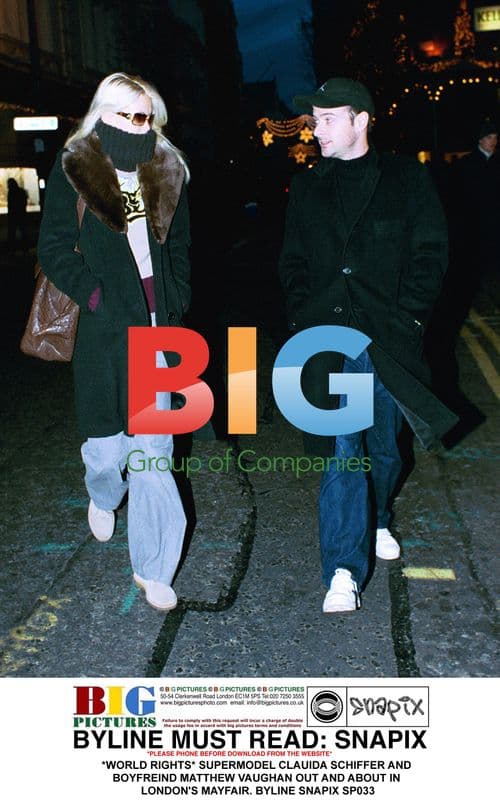 Claudia Schiffer and Matthew Vaughan in Mayfair