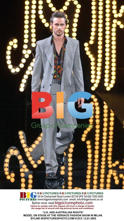 Model at Versace Fashion Show in Milan