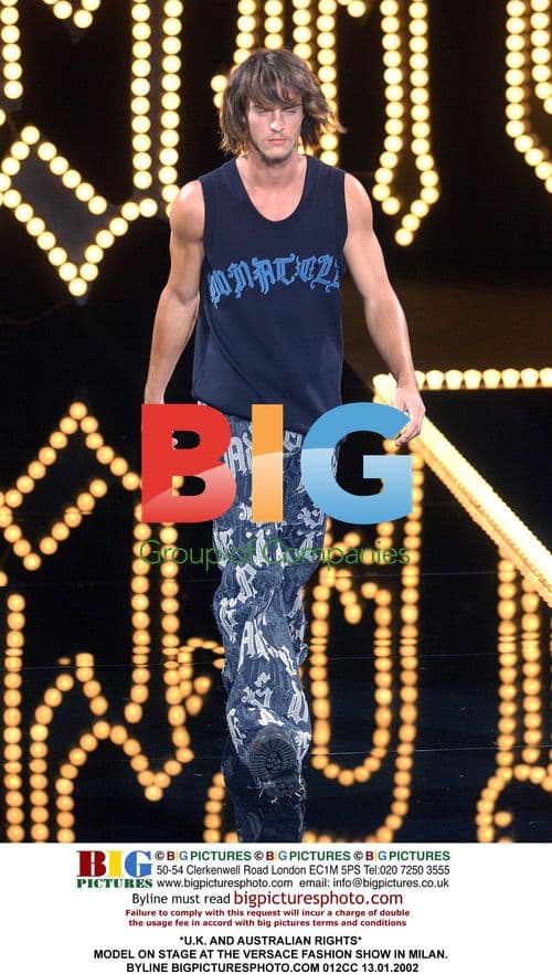 Model at Versace Fashion Show in Milan