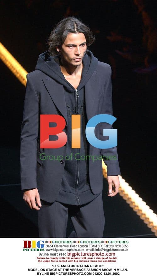 Model on Stage at Versace Fashion Show