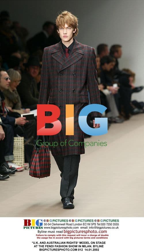 Model on stage at Fendi fashion show