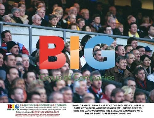 Prince Harry at Twickenham in 2001