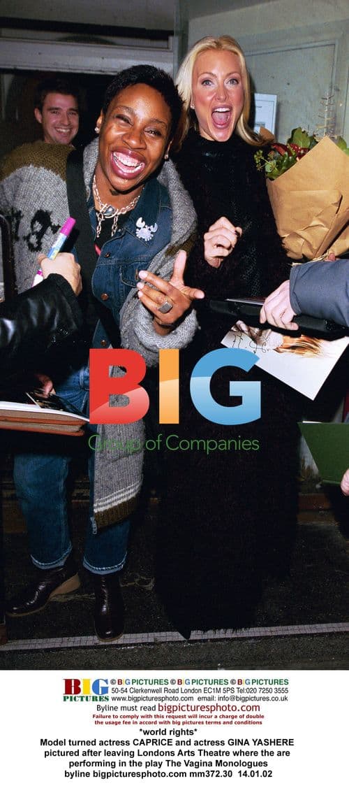 Caprice and Gina Yashere after "The Vagina Monologues" show