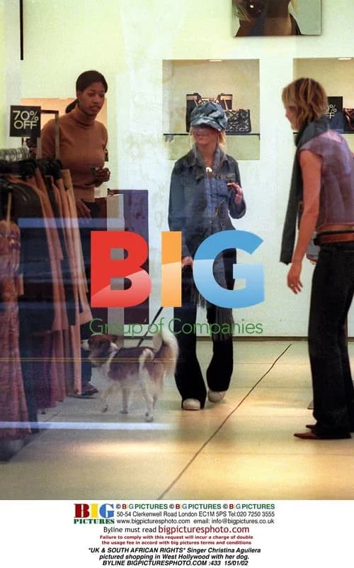 Christina Aguilera Shops with Dog