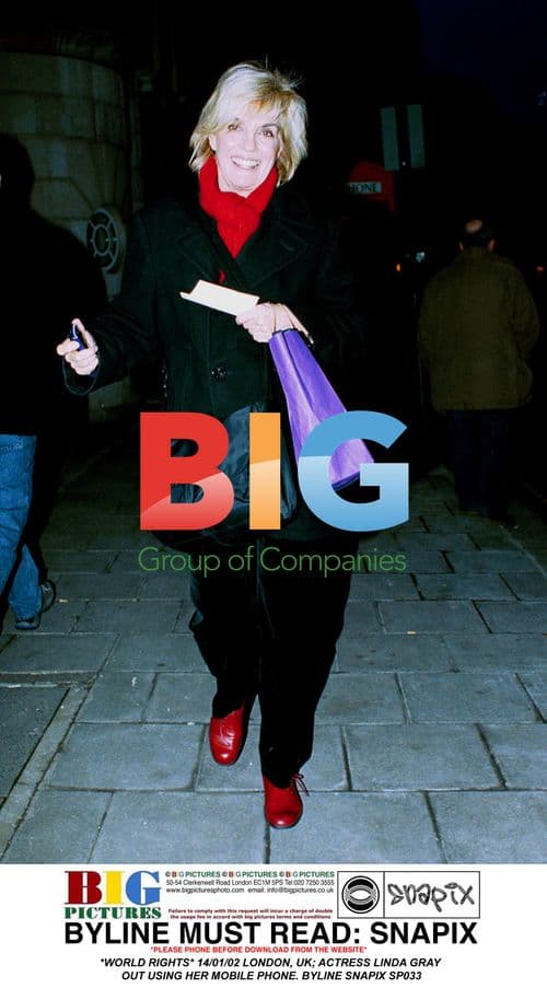 Linda Gray Using Mobile in London