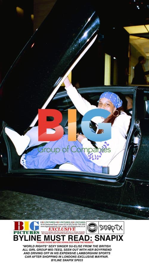 Singer Su-Elise of Mis-Teeq Leaves Mayfair in Lamborghini