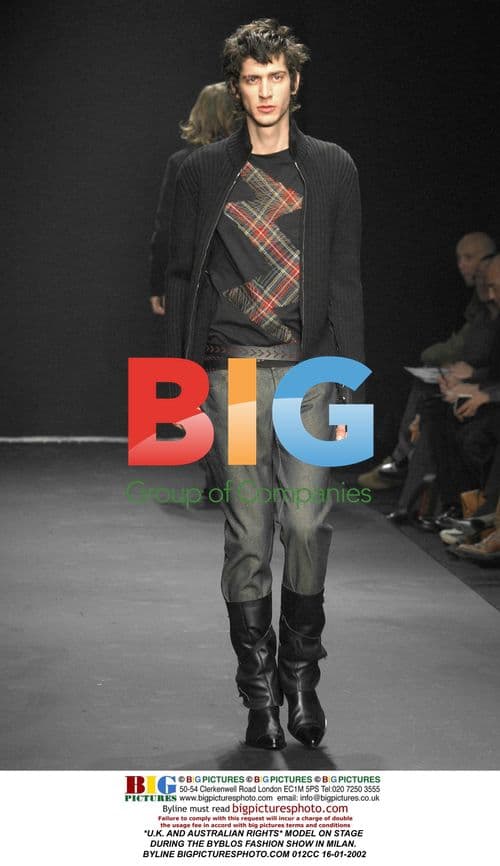 Model on stage during Byblos fashion show