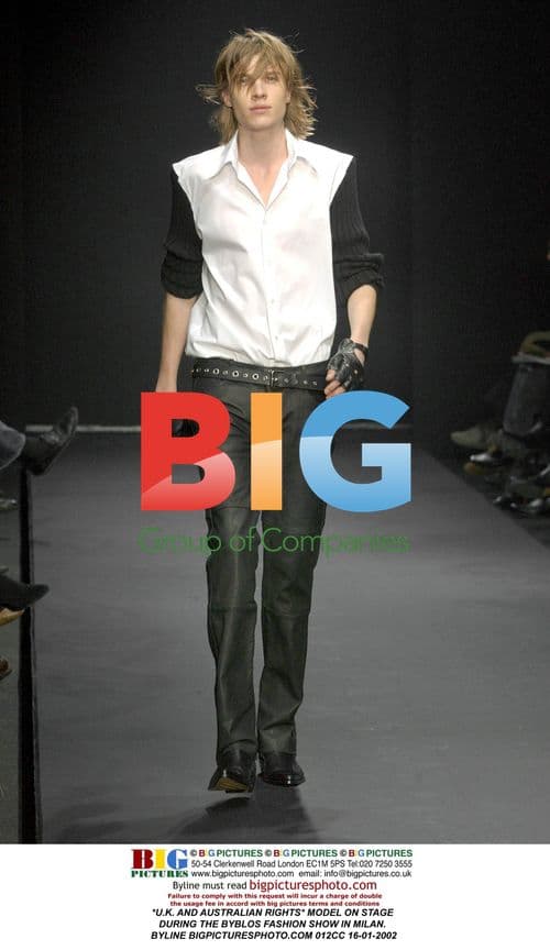 Model on stage at Byblos fashion show