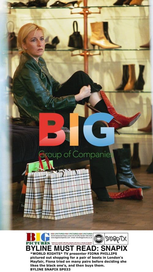 Fiona Phillips Shopping for Boots in London