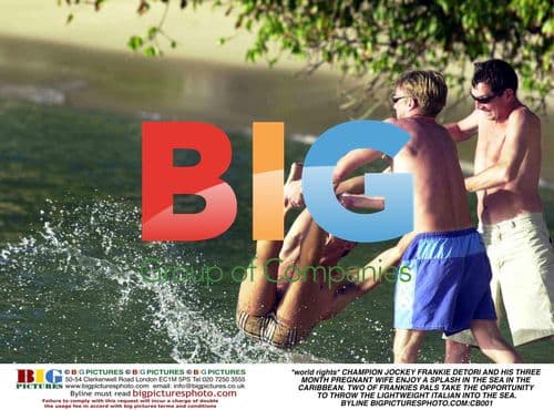 Frankie Dettori and Wife at Beach