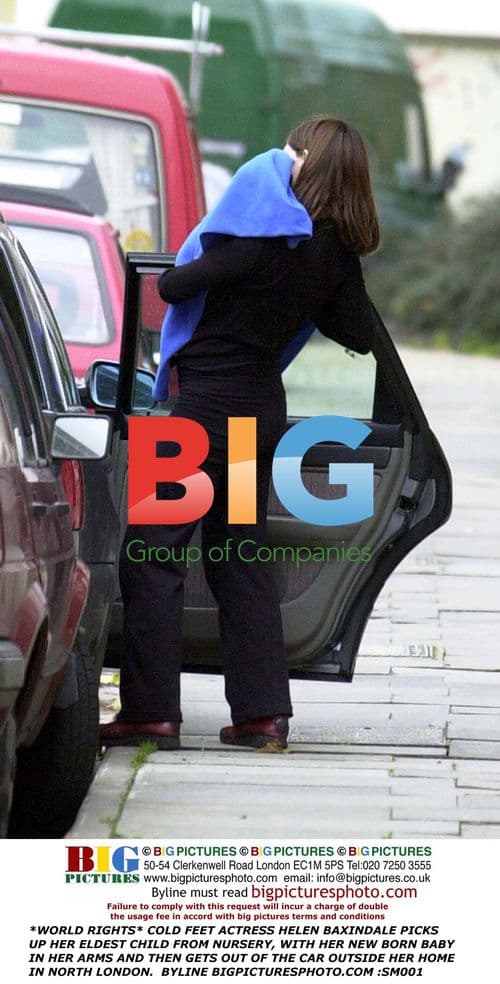 Helen Baxindale Leaves Nursery with Child and Newborn