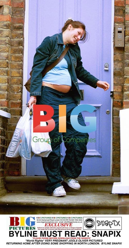 Pregnant Jools Oliver out shopping in London