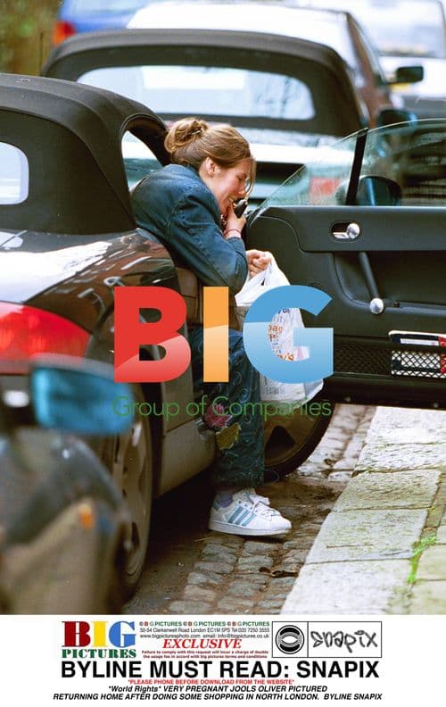 Pregnant Jools Oliver Returns Home After Shopping