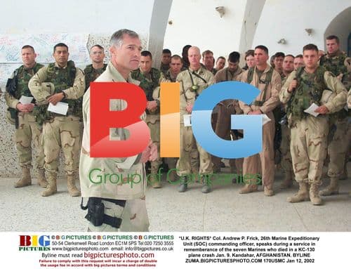 Col. Andrew Frick speaks at memorial for 7 Marines