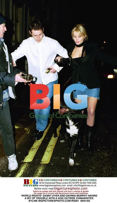 Danny Dyer and Davinia Murphy with Dog Outside Chinawhites