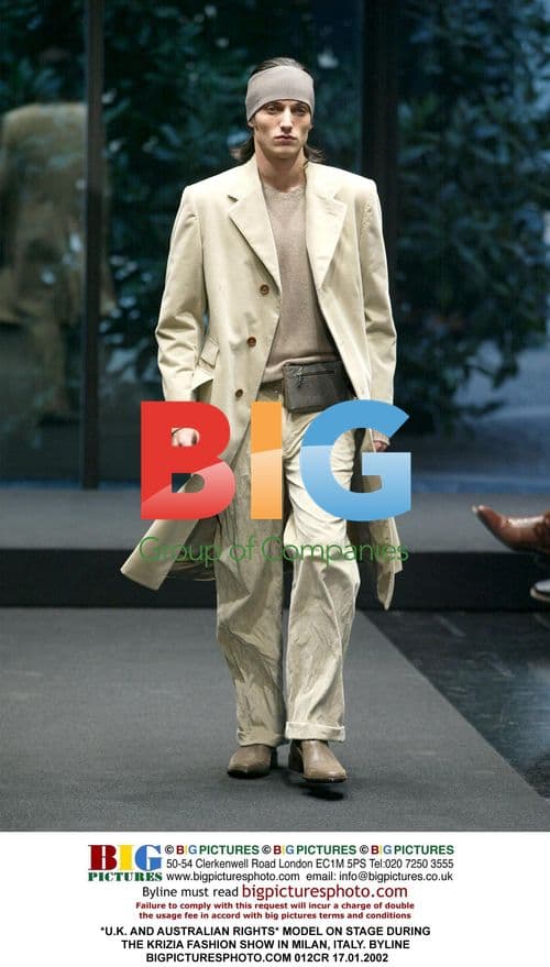 Model on stage at Krizia fashion show