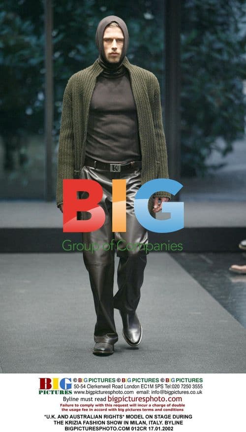 Model on stage at Krizia fashion show in Milan