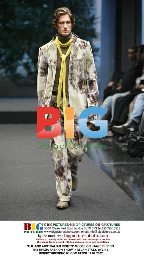 Model on stage at Krizia fashion show in Milan