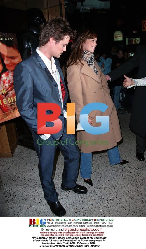 Mandy Moore and Shane West at 'A Walk to Remember' screening