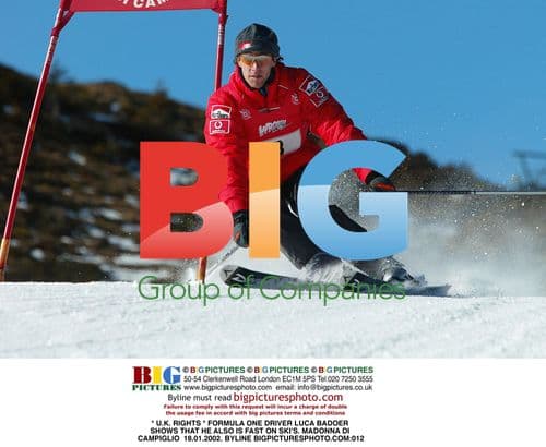 F1 Racer Luca Badoer Skis in Madonna di Campiglio