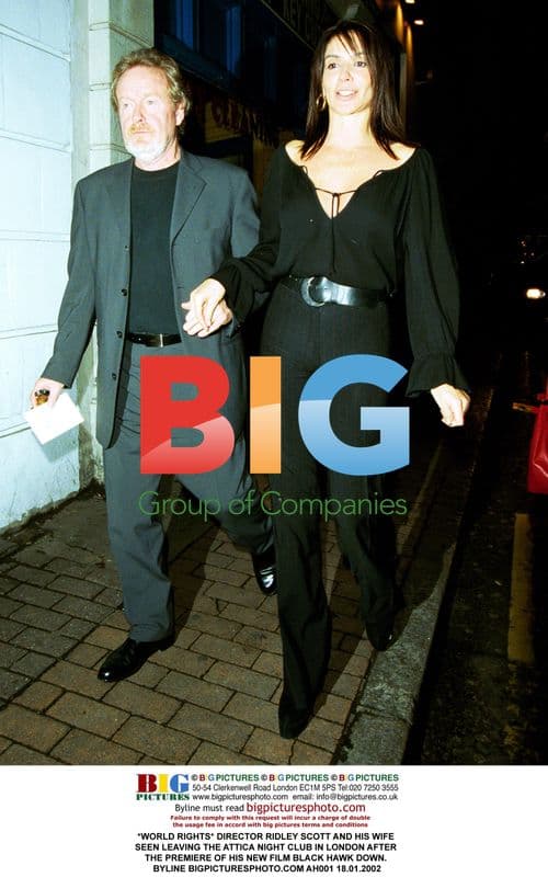 Ridley Scott and Wife Leaving Premiere