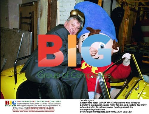 Eastenders actor DEREK MARTIN with Noddy at Mad Hatters Tea Party