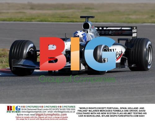 David Coulthard Testing McLaren Mercedes F1 Car