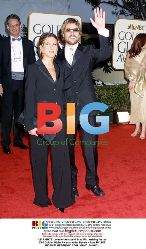 Jennifer Aniston and Brad Pitt at 2002 Golden Globes