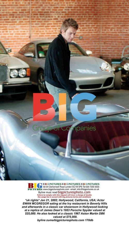 Ewan McGregor at The Ivy and classic car showroom