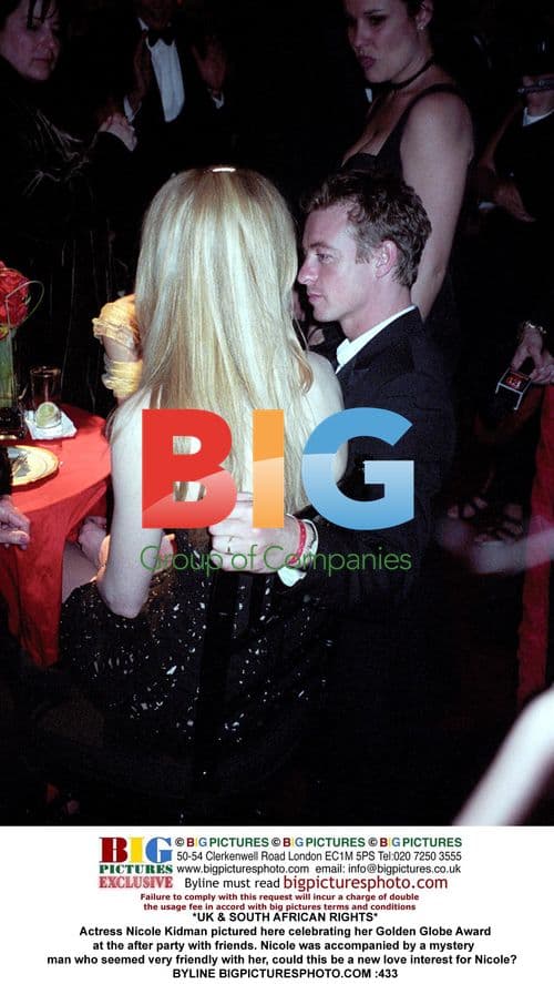 Nicole Kidman celebrates Golden Globe win at after party