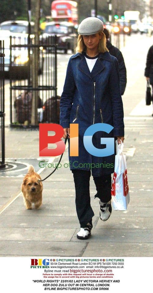 Lady Victoria Hervey Out with Dog