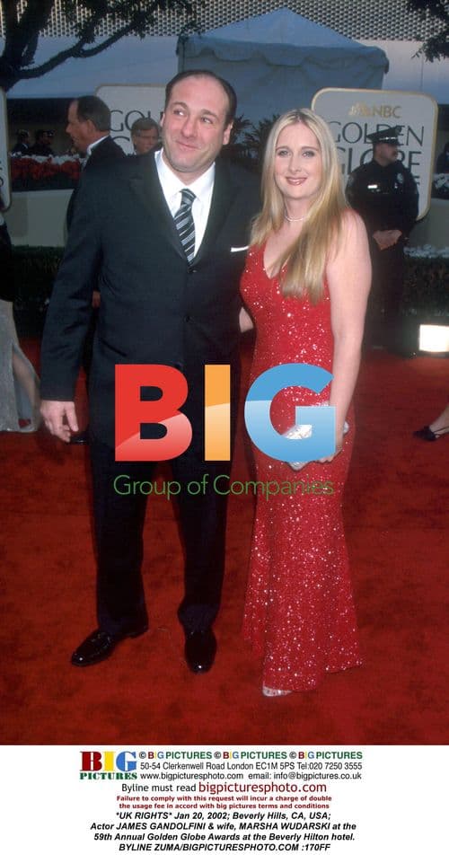 James Gandolfini & wife at Golden Globes